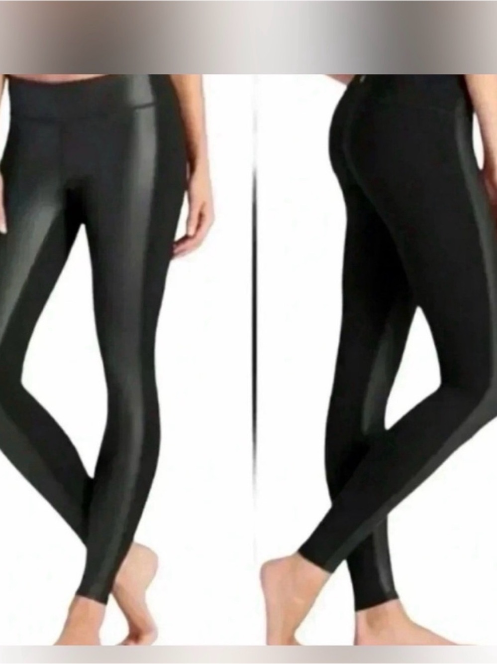Athleta Gleam Faux Leather Panel Leggings Black
Size Medium